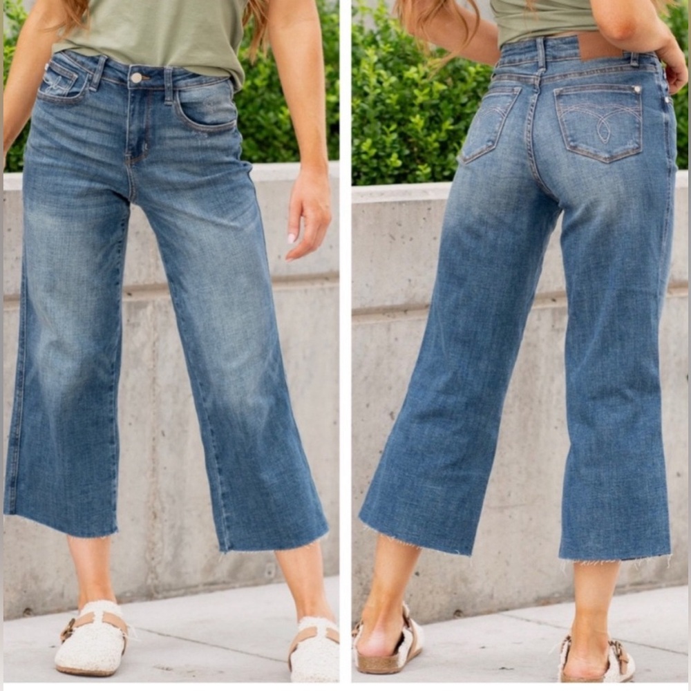 Judy Blue Women's Flare Jeans in Blue - Picture 4 of 16